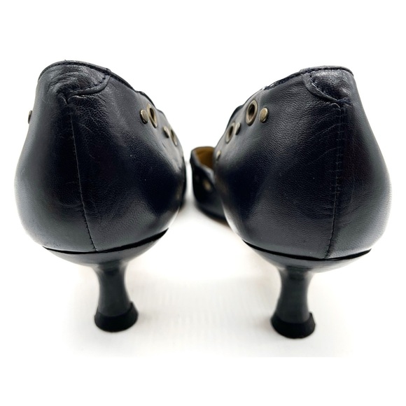 Y2K Mercedeh Monte Carlo Black Eyelet Kitten Heels Size 36.5 - Picture 3 of 6